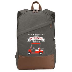 My Retirement Vehicle Funny Golf Cart Cotton Canvas Backpack