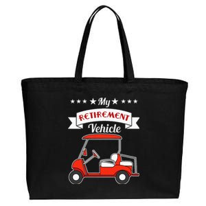 My Retirement Vehicle Funny Golf Cart Cotton Canvas Jumbo Tote