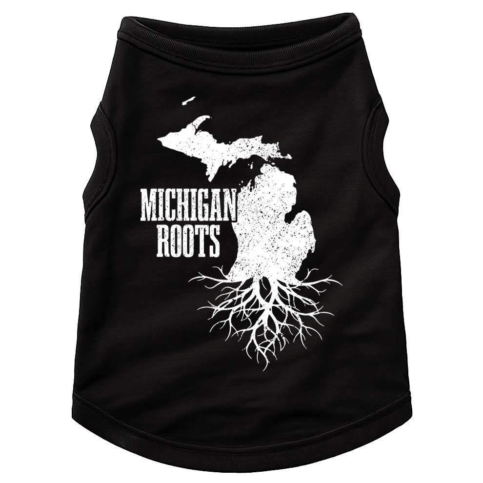 Michigan Roots Vintage Pride State Map Gift Doggie Tank