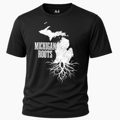 Michigan Roots Vintage Pride State Map Gift Performance Shirt