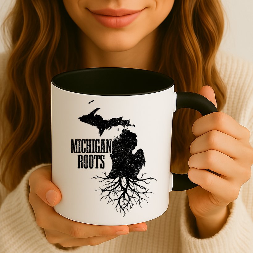 Michigan Roots Vintage Pride State Map Gift Mug
