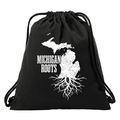 Michigan Roots Vintage Pride State Map Gift Drawstring Bag