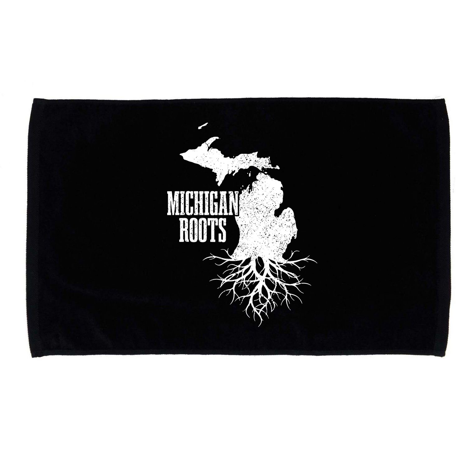 Michigan Roots Vintage Pride State Map Gift Microfiber Hand Towel