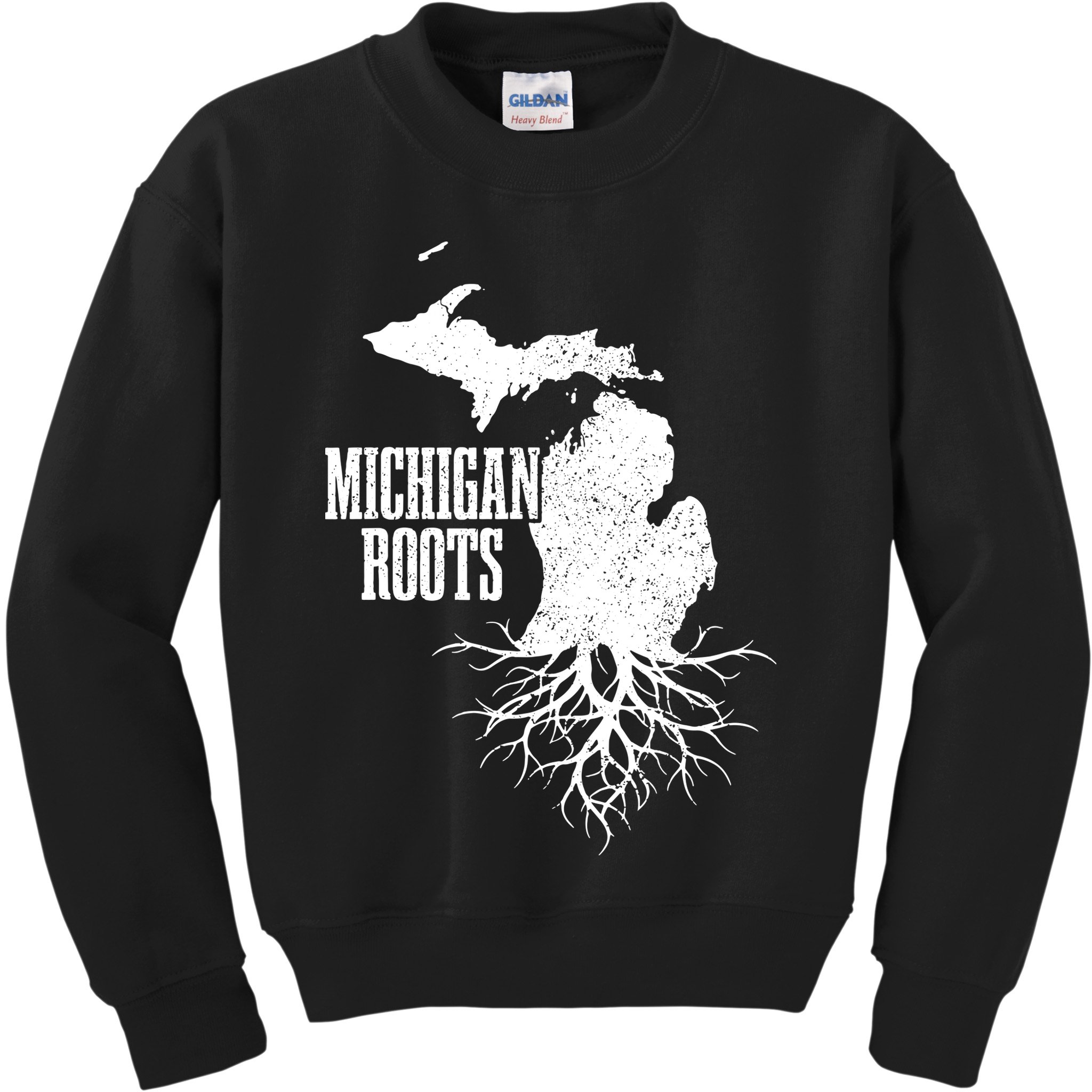 Michigan Roots Vintage Pride State Map Gift Kids Sweatshirt