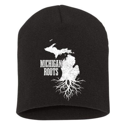 Michigan Roots Vintage Pride State Map Gift Short Acrylic Beanie