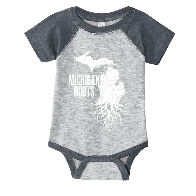 Michigan Roots Vintage Pride State Map Gift Infant Baby Jersey Bodysuit