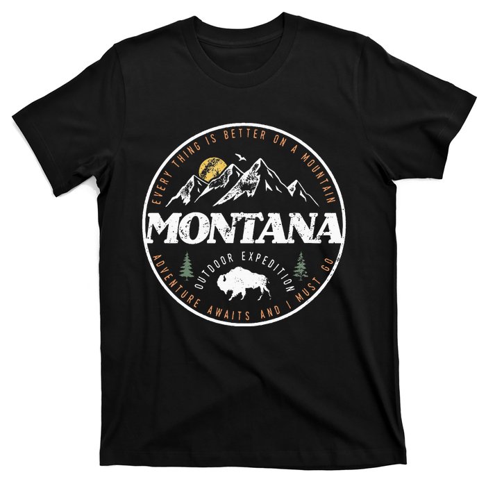 Montana Retro Vintage Mountain Outdoors State T-Shirt