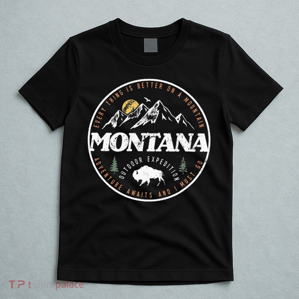 Montana Retro Vintage Mountain Outdoors State T-Shirt