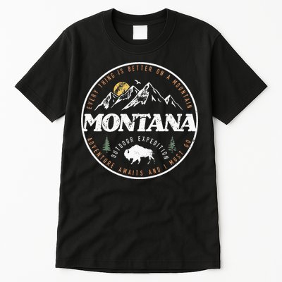 Montana Retro Vintage Mountain Outdoors State Tall T-Shirt