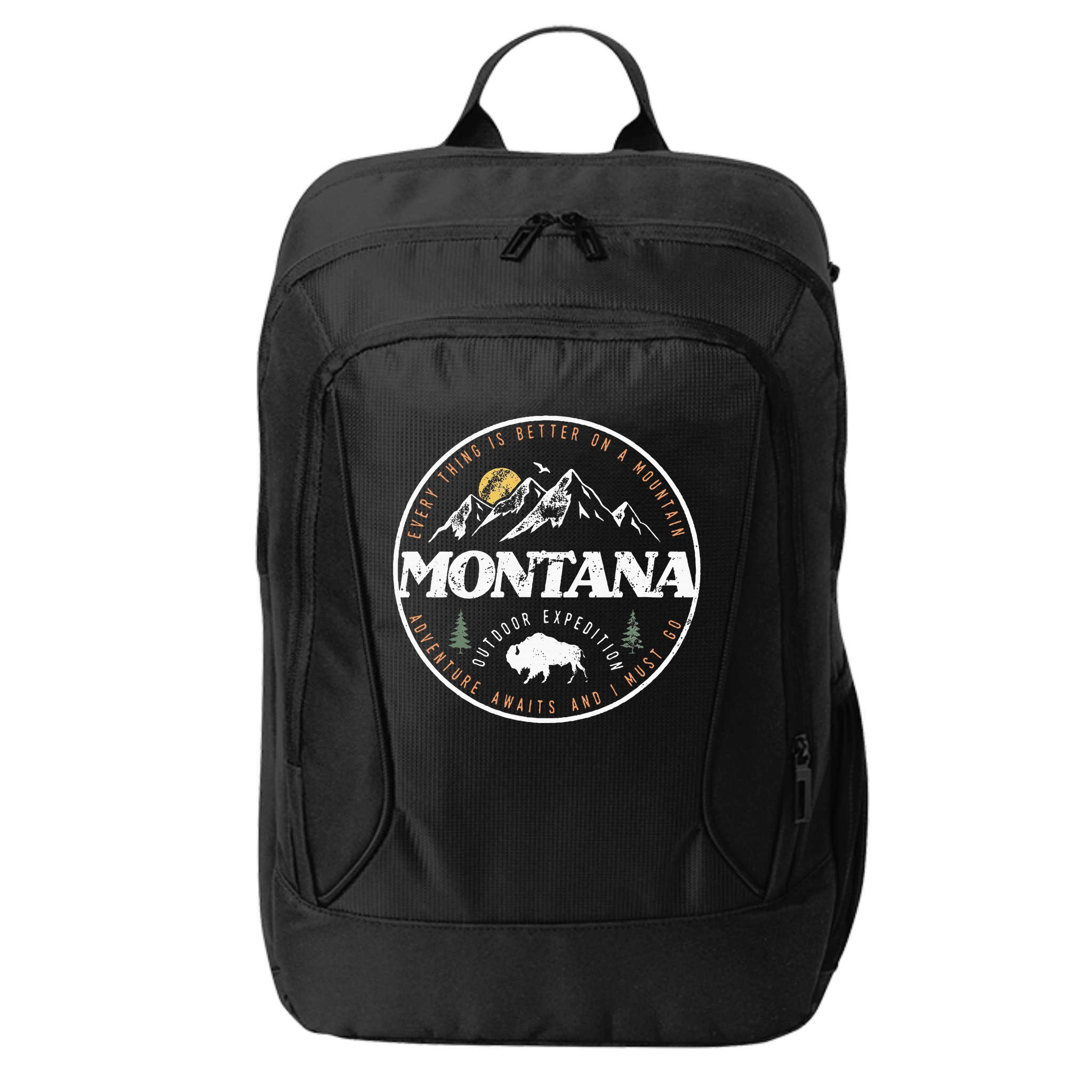 Montana Retro Vintage Mountain Outdoors State City Backpack