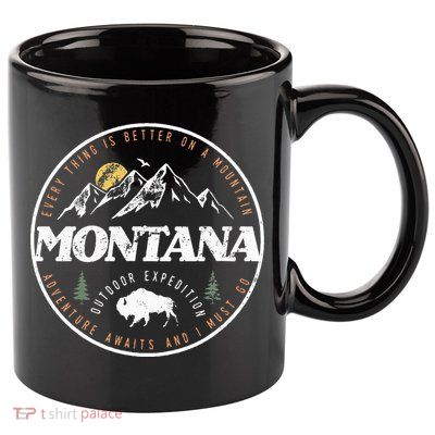 Montana Retro Vintage Mountain Outdoors State 11oz C Handle Ceramic Mug
