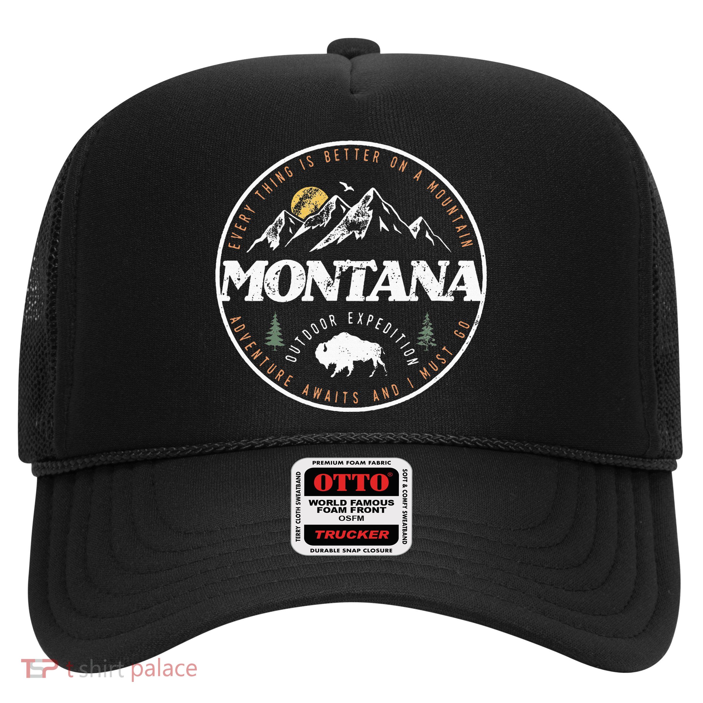Montana Retro Vintage Mountain Outdoors State Trucker Hat