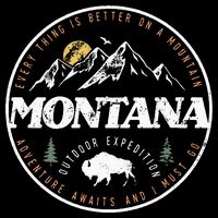 Montana Retro Vintage Mountain Outdoors State Kids Hoodie