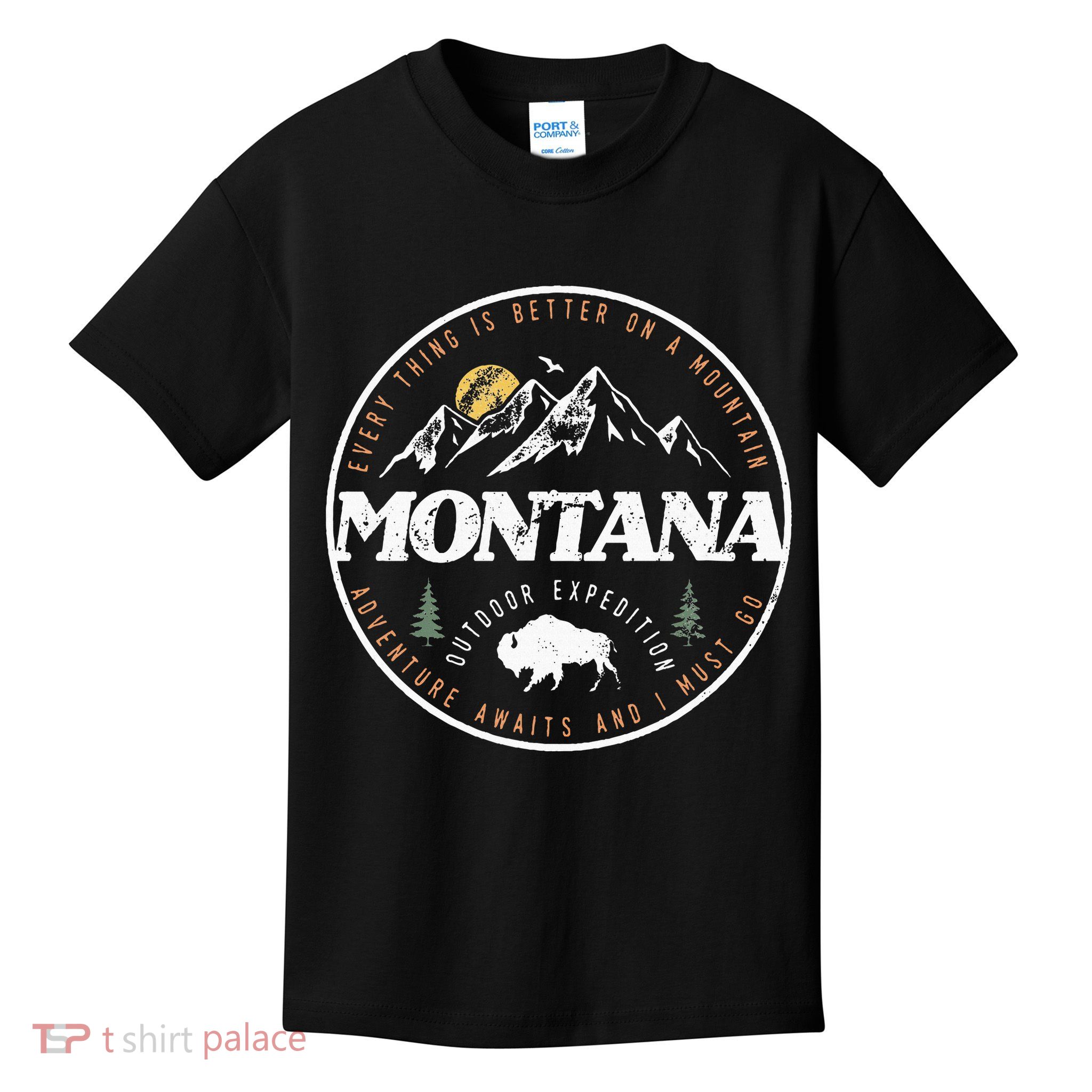 Montana Retro Vintage Mountain Outdoors State Kids T-Shirt