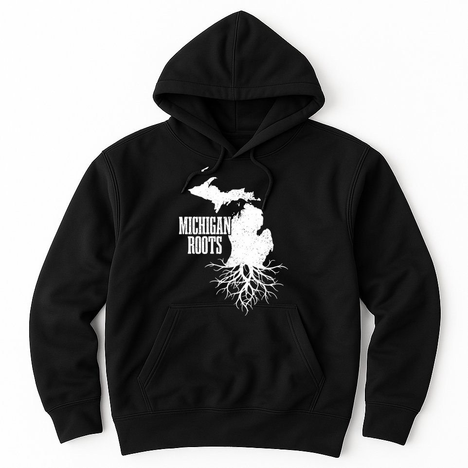 Michigan Roots Vintage Pride State Map Hoodie
