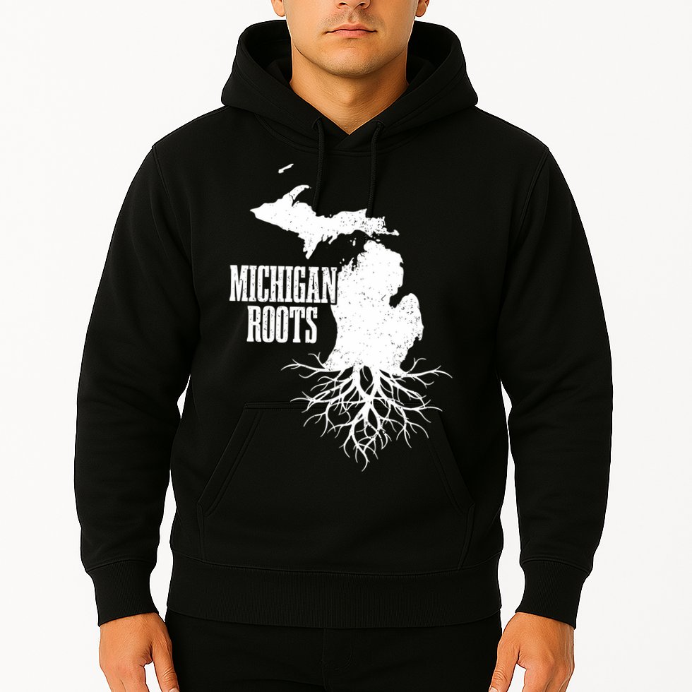 Michigan Roots Vintage Pride State Map Hoodie