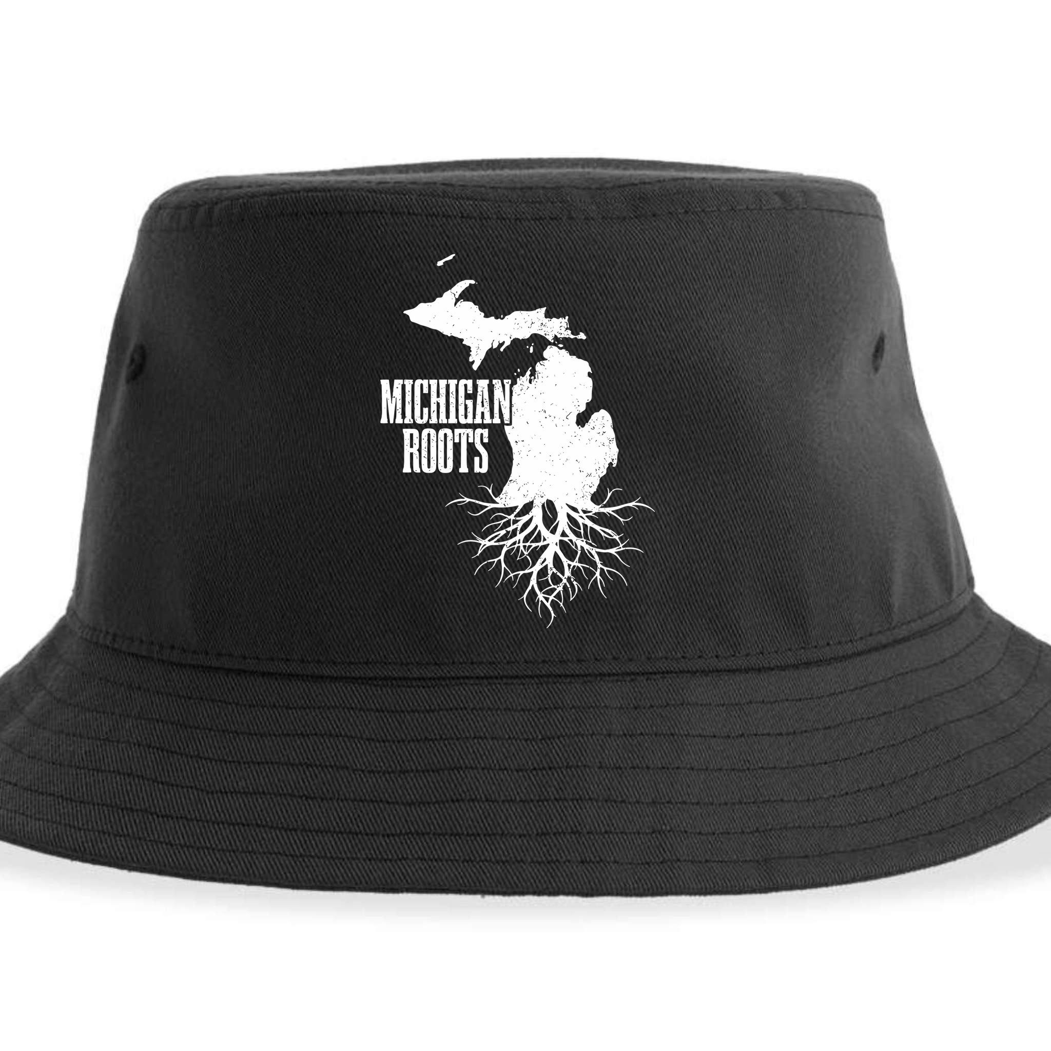 Michigan Roots Vintage Pride State Map Sustainable Bucket Hat