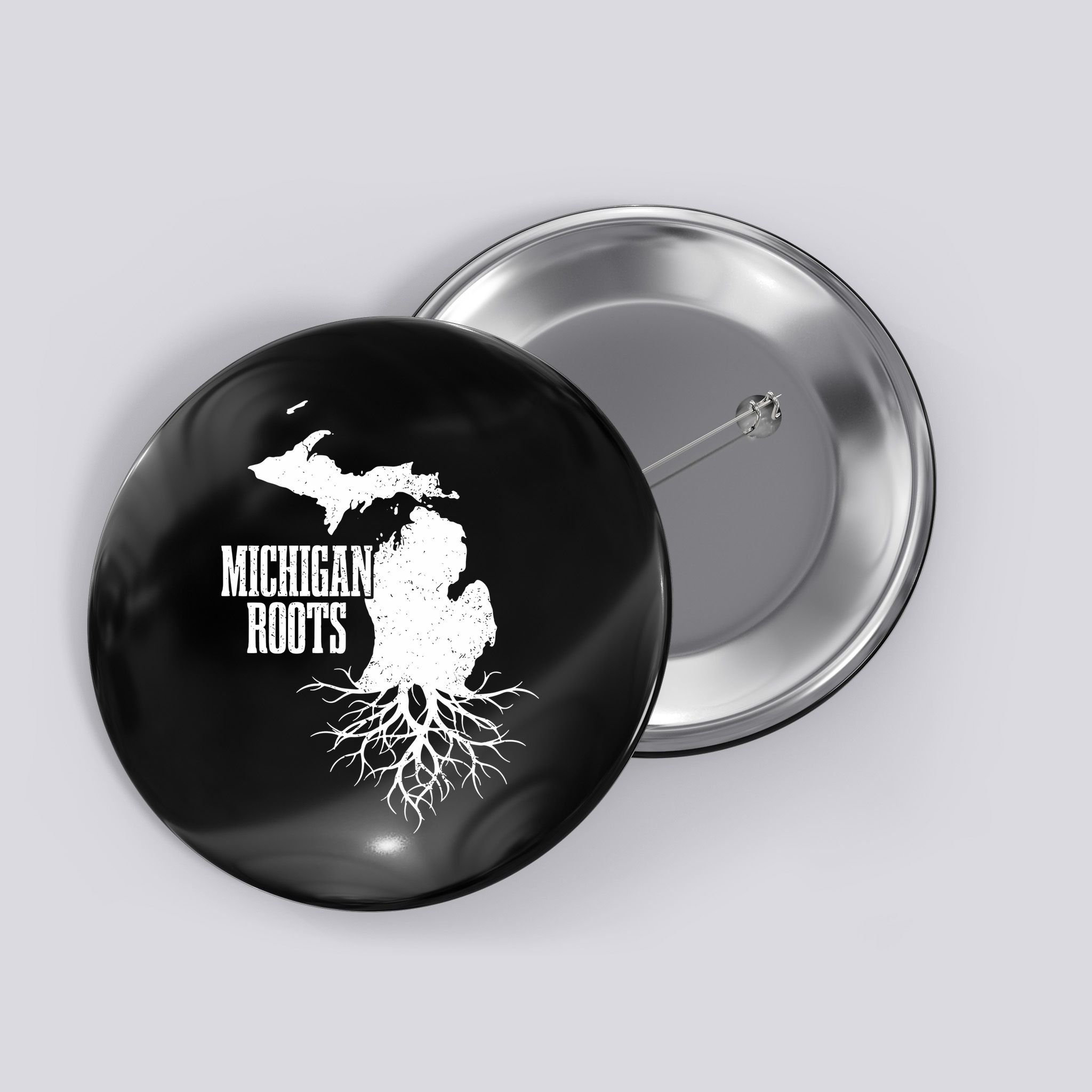 Michigan Roots Vintage Pride State Map Button