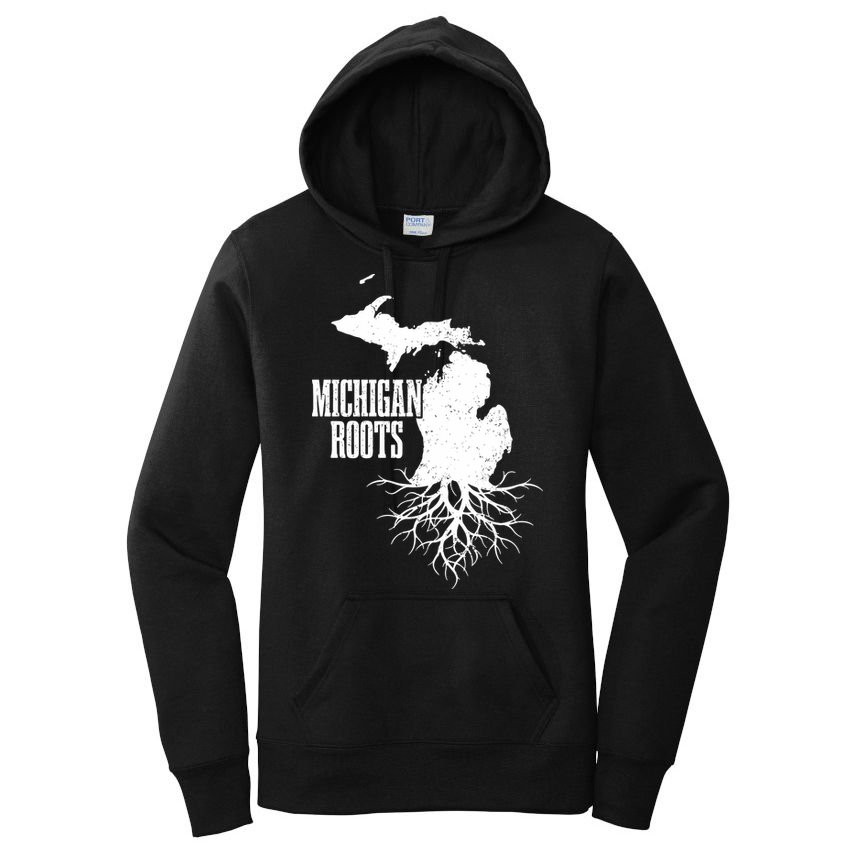 Michigan Roots Vintage Pride State Map Women's Pullover Hoodie