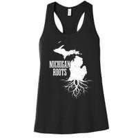 Michigan Roots Vintage Pride State Map Women's Racerback Tank