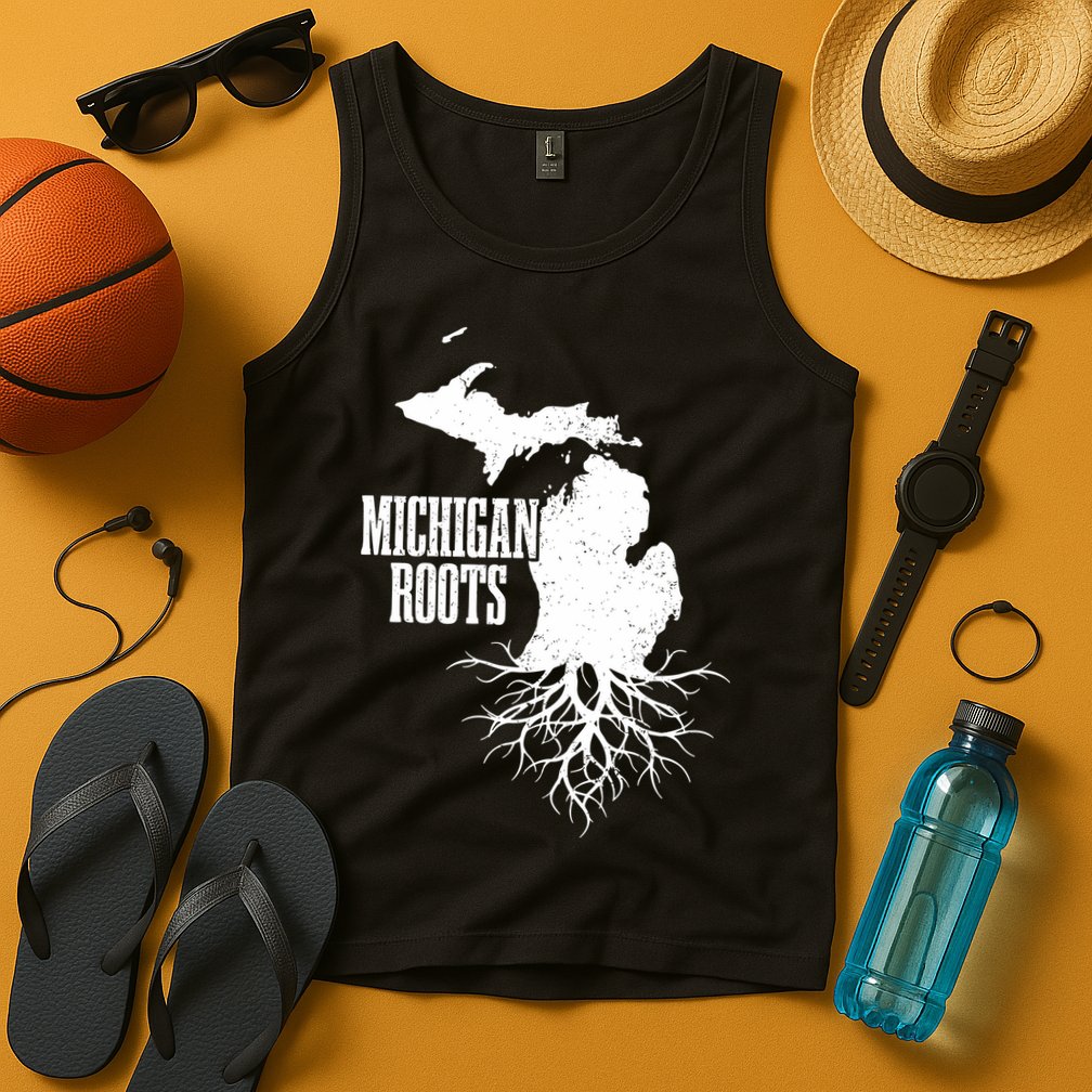 Michigan Roots Vintage Pride State Map Tank Top
