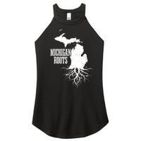 Michigan Roots Vintage Pride State Map Women's Perfect Tri Rocker Tank