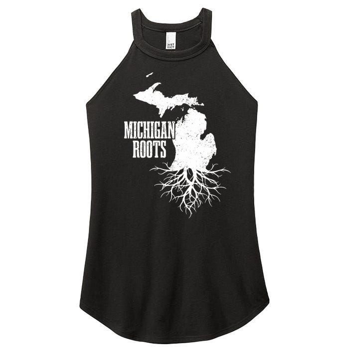 Michigan Roots Vintage Pride State Map Women's Perfect Tri Rocker Tank