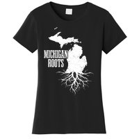 Michigan Roots Vintage Pride State Map Women's T-Shirt