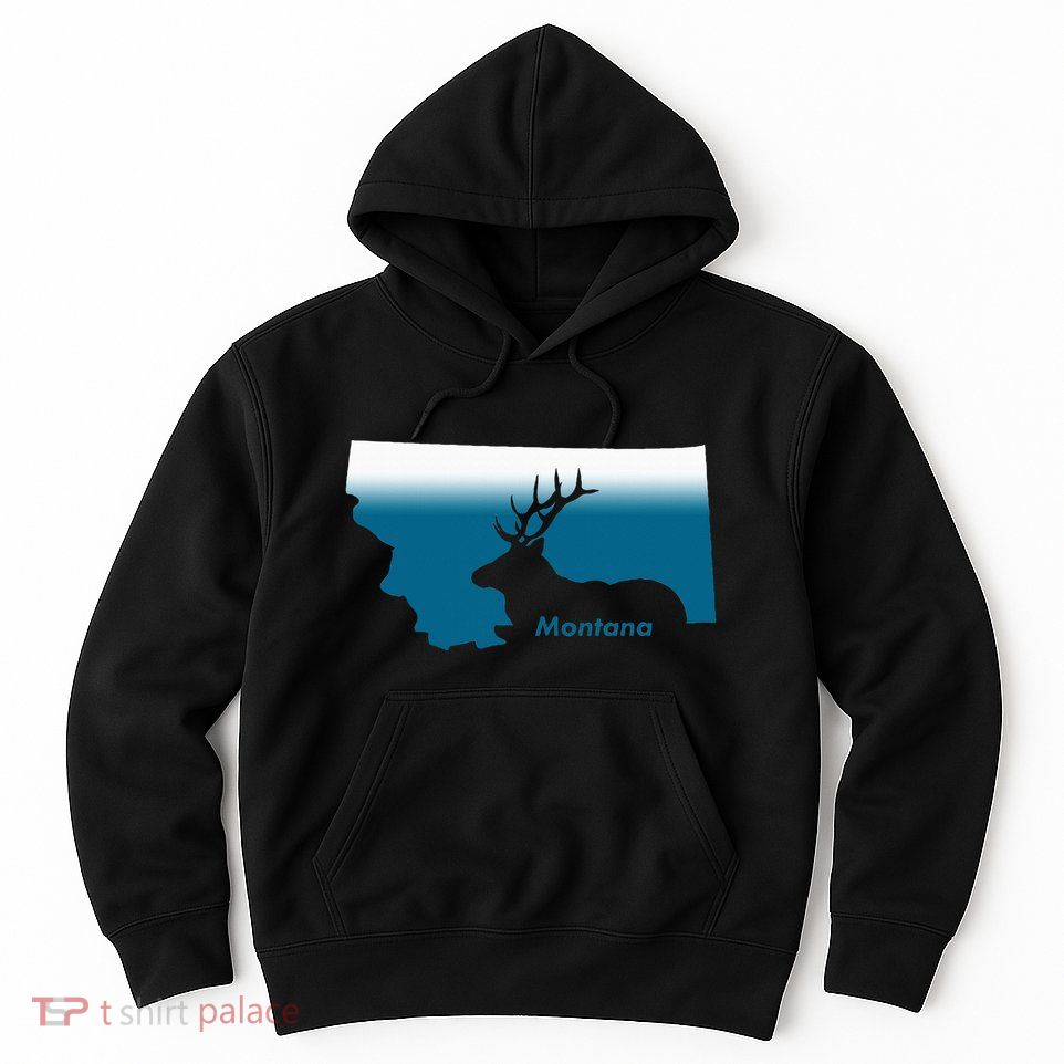 Montana Retro Vintage Outdoors Mountain Graphic Design Hoodie