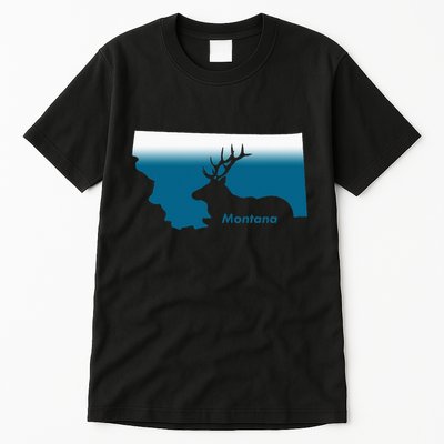 Montana Retro Vintage Outdoors Mountain Graphic Design Tall T-Shirt