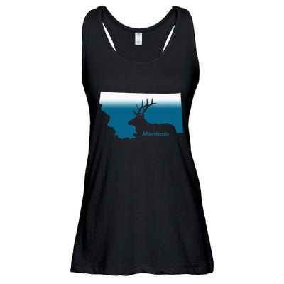 Montana Retro Vintage Outdoors Mountain Graphic Design Ladies Essential Flowy Tank