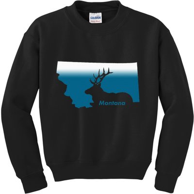 Montana Retro Vintage Outdoors Mountain Graphic Design Kids Sweatshirt