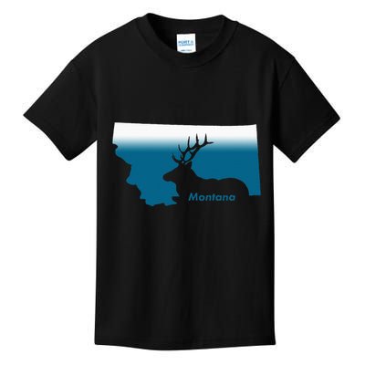 Montana Retro Vintage Outdoors Mountain Graphic Design Kids T-Shirt
