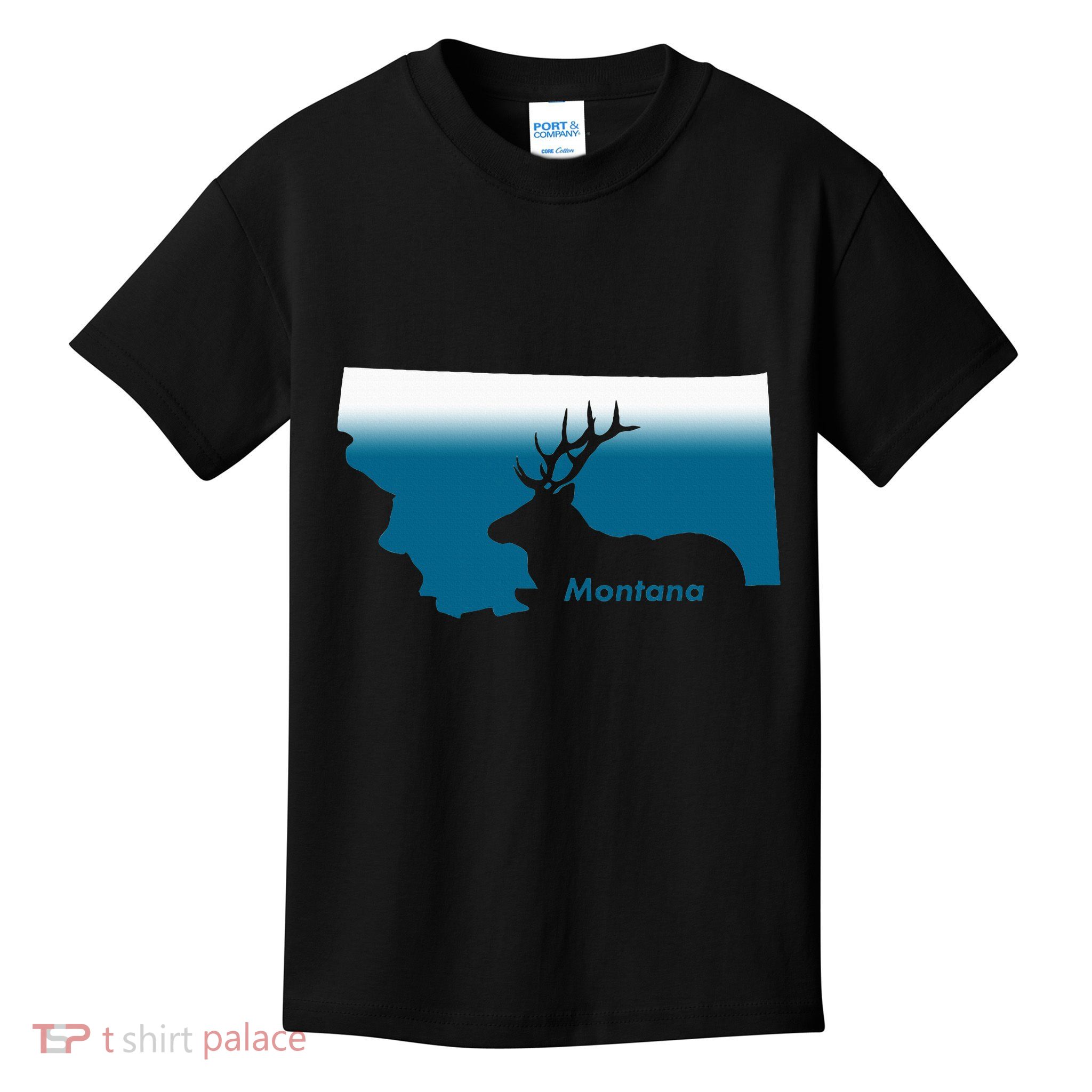 Montana Retro Vintage Outdoors Mountain Graphic Design Kids T-Shirt