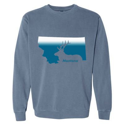 Montana Retro Vintage Outdoors Mountain Graphic Design Garment-Dyed Sweatshirt