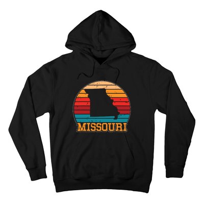 Missouri Retro Vintage Sunset Us State Missouri Silhouette Hoodie