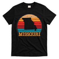 Missouri Retro Vintage Sunset Us State Missouri Silhouette T-Shirt