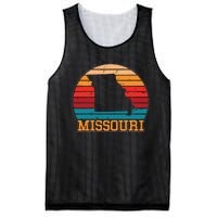 Missouri Retro Vintage Sunset Us State Missouri Silhouette Mesh Reversible Basketball Jersey Tank