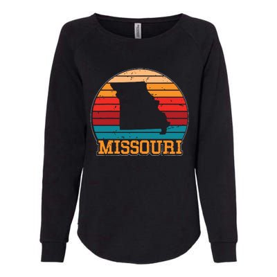 Missouri Retro Vintage Sunset Us State Missouri Silhouette Womens California Wash Sweatshirt