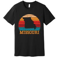 Missouri Retro Vintage Sunset Us State Missouri Silhouette Premium T-Shirt