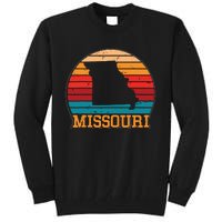 Missouri Retro Vintage Sunset Us State Missouri Silhouette Tall Sweatshirt