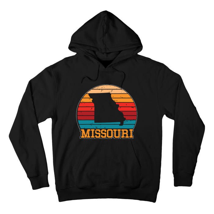 Missouri Retro Vintage Sunset Us State Missouri Silhouette Tall Hoodie