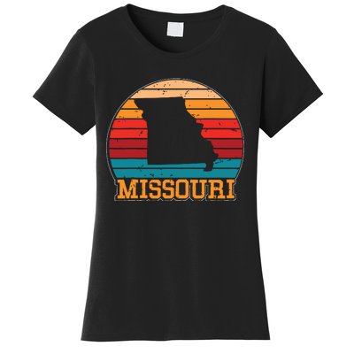 Missouri Retro Vintage Sunset Us State Missouri Silhouette Women's T-Shirt