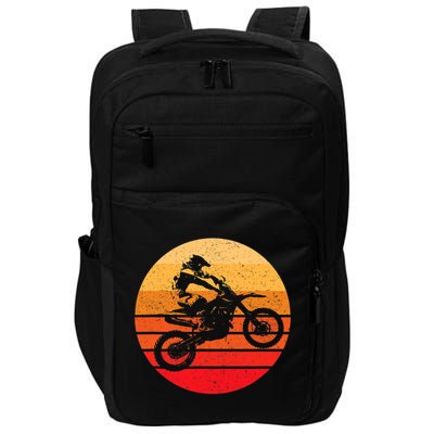 Motocross Retro Vintage Dirt Bike Impact Tech Backpack