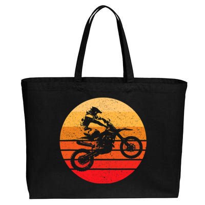 Motocross Retro Vintage Dirt Bike Cotton Canvas Jumbo Tote