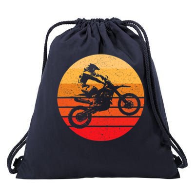 Motocross Retro Vintage Dirt Bike Drawstring Bag