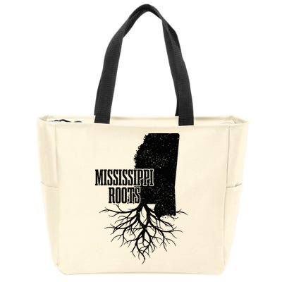 Mississippi Roots Vintage Usa Patriotic Pride State Map Zip Tote Bag