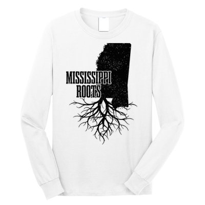 Mississippi Roots Vintage Usa Patriotic Pride State Map Long Sleeve Shirt