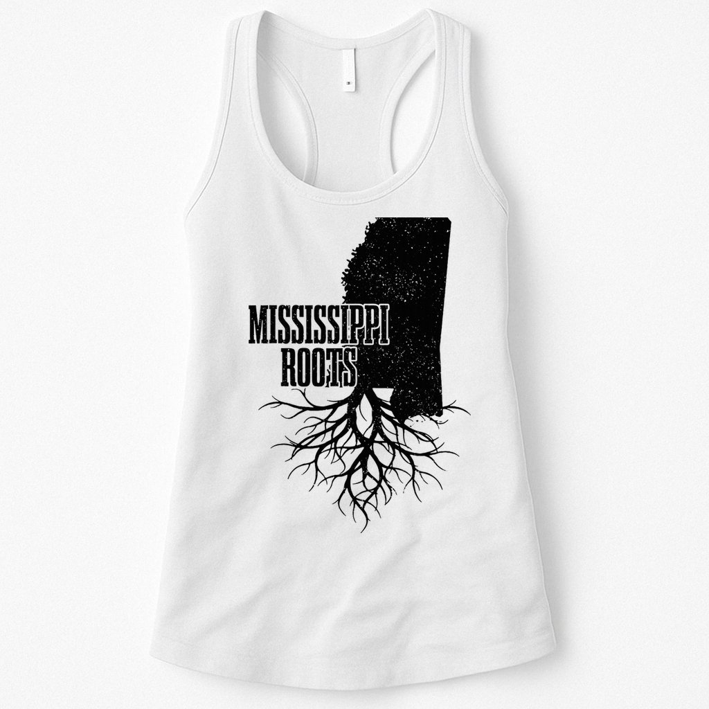 Mississippi Roots Vintage Usa Patriotic Pride State Map Womens Tank Top