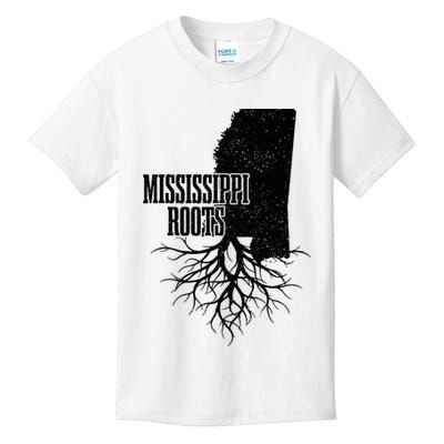 Mississippi Roots Vintage Usa Patriotic Pride State Map Kids T-Shirt